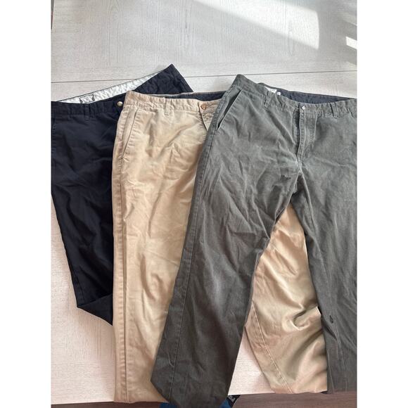 Set of 3 Volcom Men's Pants Beige Black Gray Surfer Style California Size 34 - Picture 1 of 10